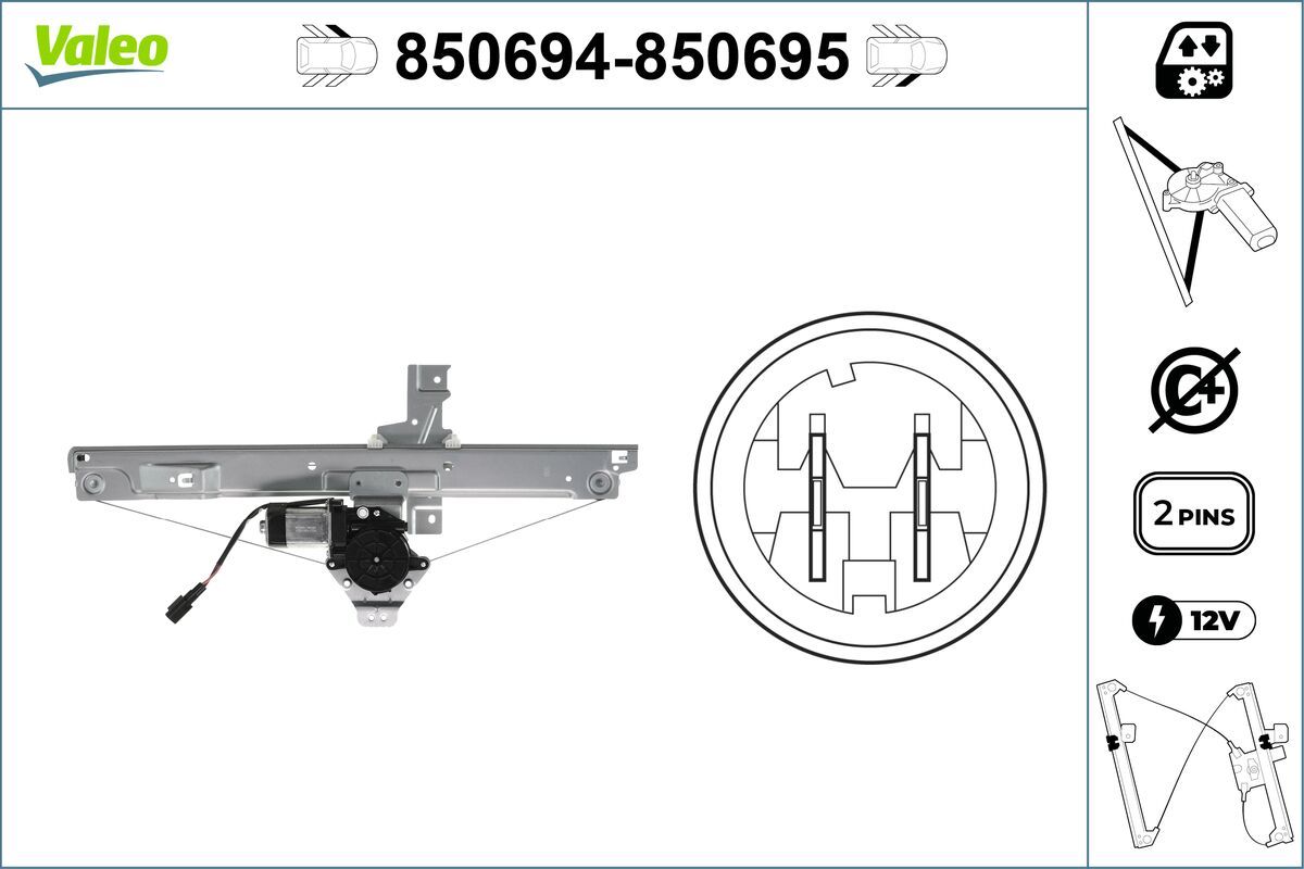 Mecanism actionare geam VALEO 850694