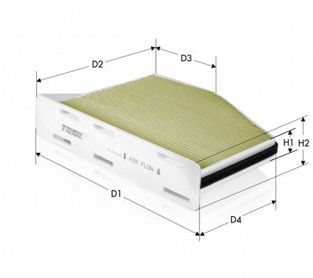 Filtr, wentylacja przestrzeni pasażerskiej TECNECO FILTERS CKA9922