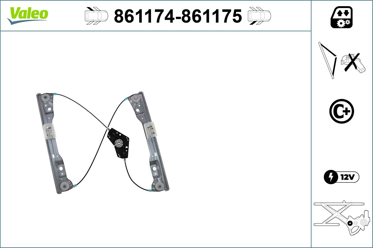 Mecanism actionare geam VALEO 861175