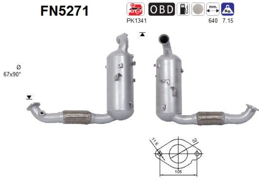 Filtru funingine/particule, sist.de esapament AS FN5271