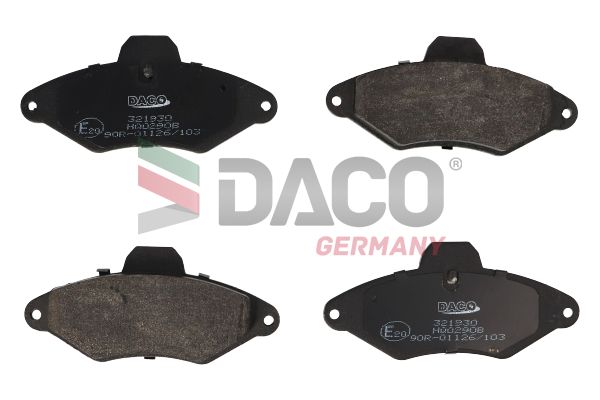 Zestaw klocków hamulcowych, hamulce tarczowe DACO GERMANY 321930