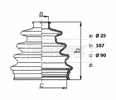 Zestaw osłon, wał napędowy BORG & BECK BCB6227R