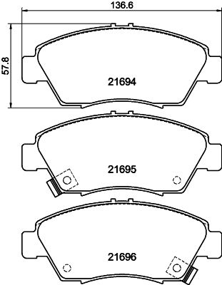 Sada brzdových destiček, kotoučová brzda HELLA PAGID 8DB 355 016-461