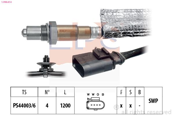 Sonda Lambda EPS Made in Italy - OE Equivalent 1.998.614