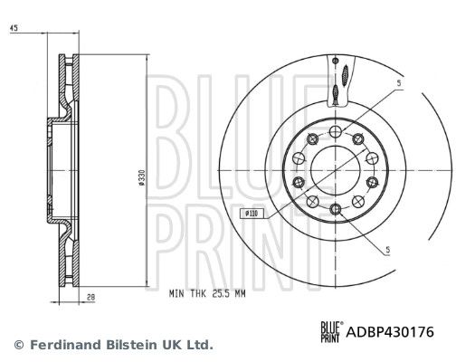 Tarcza hamulcowa BLUE PRINT ADBP430176