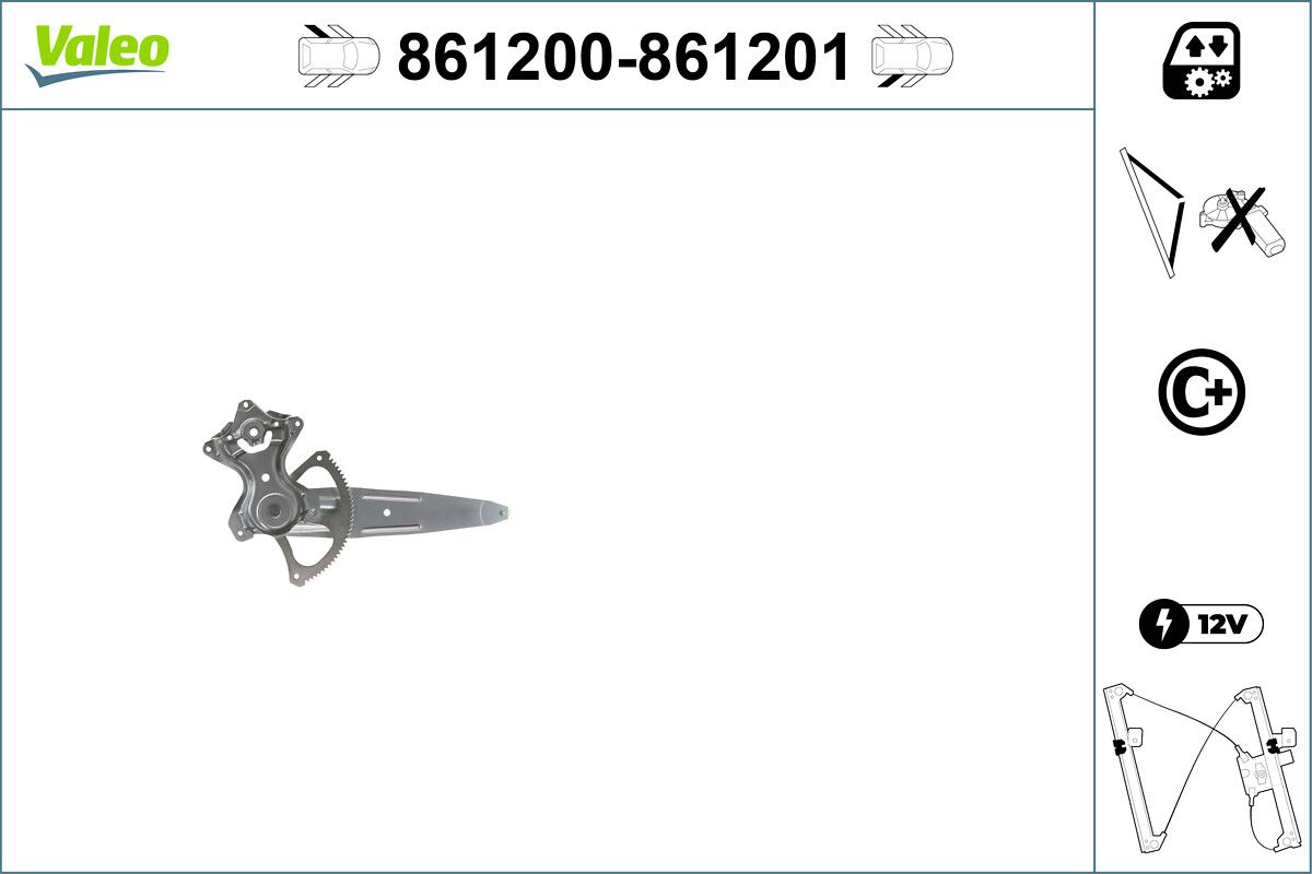 Mecanism actionare geam VALEO 861201