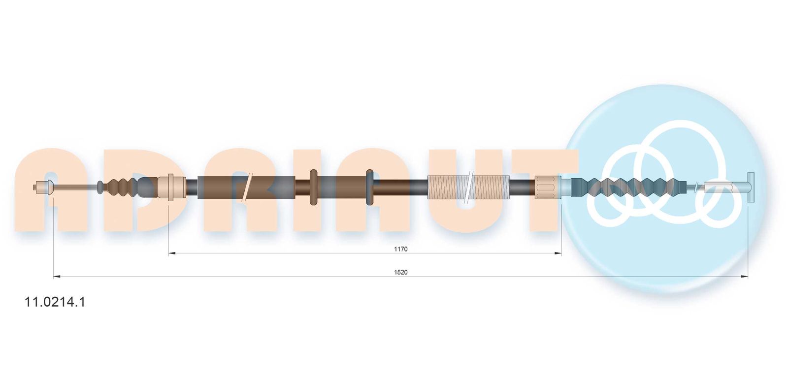 Cablu, frana de parcare ADRIAUTO 11.0214.1