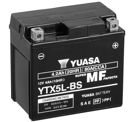 Motobaterie Yuasa Super MF 12V, 4Ah, 70A, YTX5L-BS