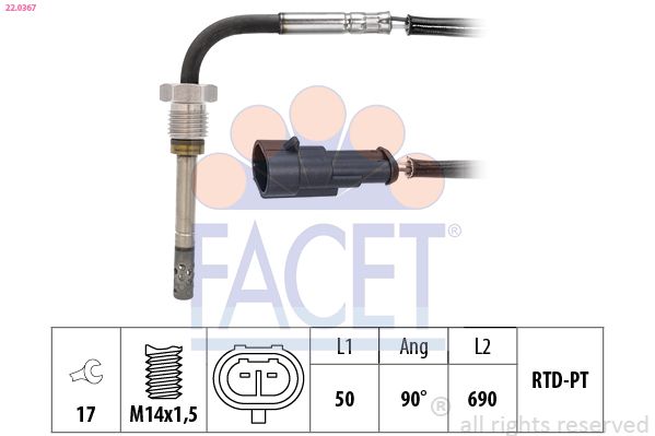 czujnik, temperatura spalin FACET 22.0367