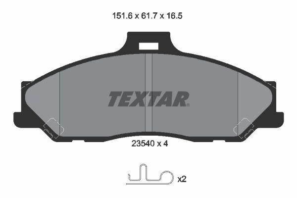 Sada brzdových platničiek kotúčovej brzdy TEXTAR 2354001