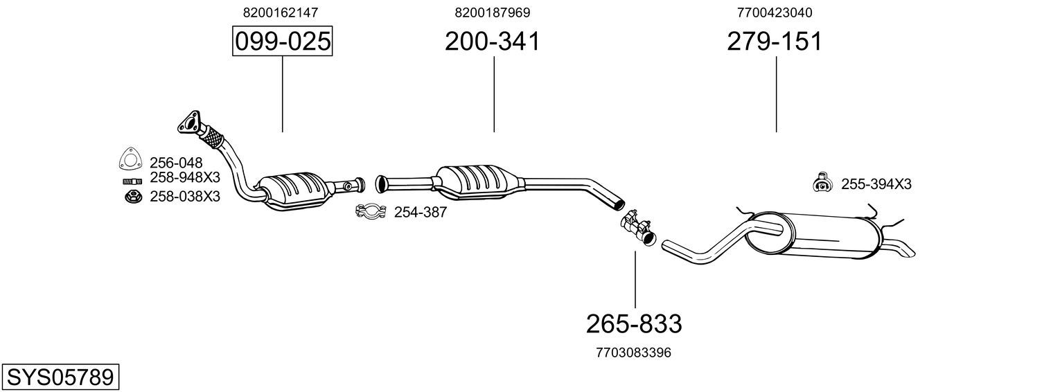 Układ wydechowy BOSAL SYS05789