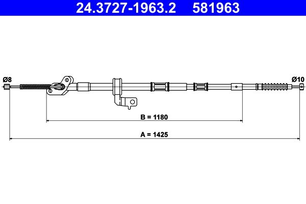 Cablu, frana de parcare ATE 24.3727-1963.2