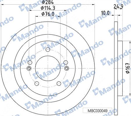 Tarcza hamulcowa MANDO MBC030049