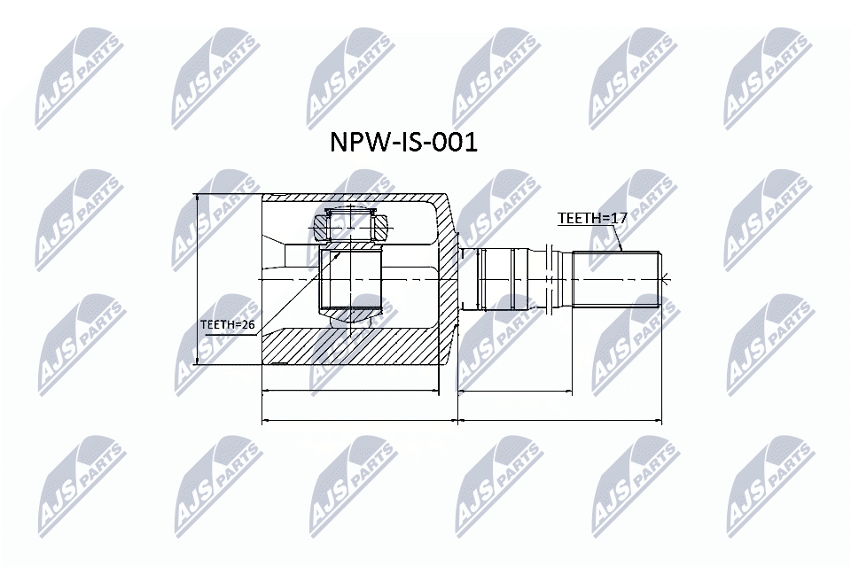 Zestaw przegubu, wał napędowy NTY NPW-IS-001