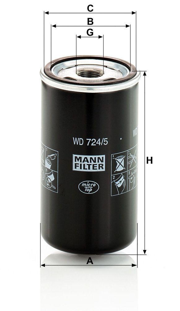 Levně Filtr, pracovní hydraulika MANN-FILTER WD 724/5