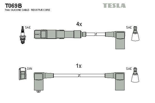 Zestaw przewodów zapłonowych TESLA T069B