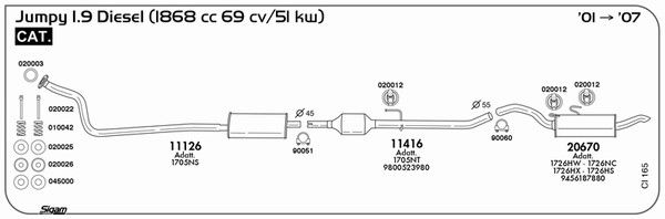 Układ wydechowy SIGAM CI165