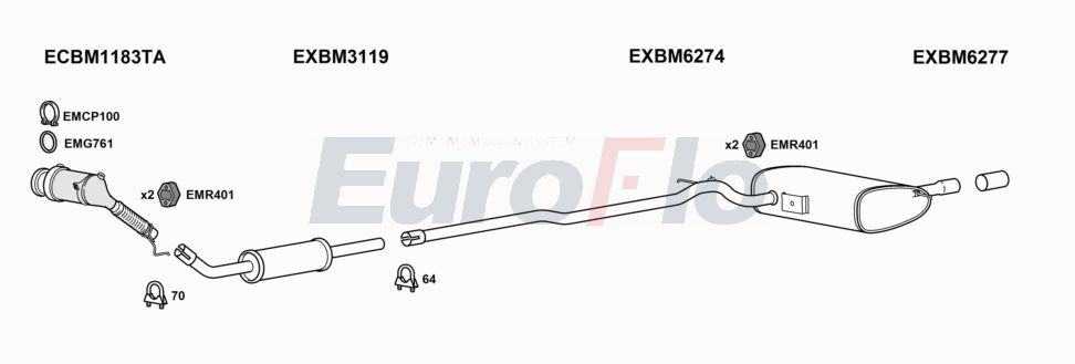 Układ wydechowy EUROFLO MIHAT151005C
