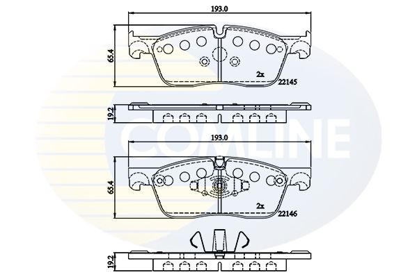 Zestaw klocków hamulcowych, hamulce tarczowe COMLINE CBP02253