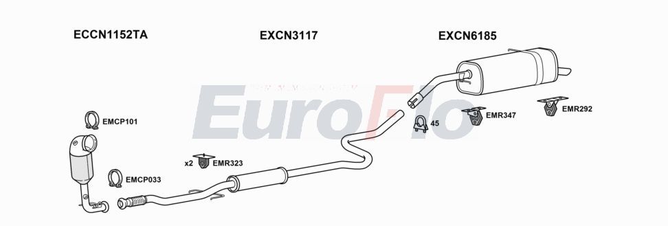 Układ wydechowy EUROFLO CNC3PI126001