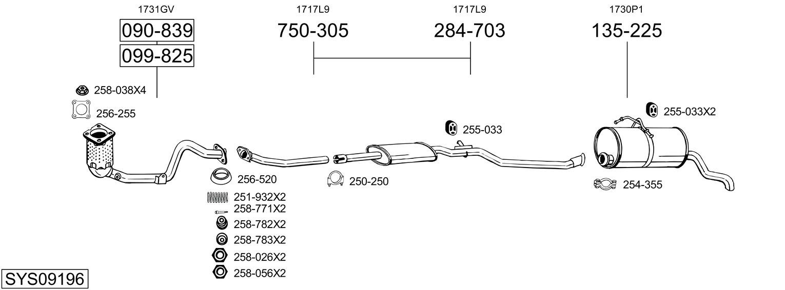 Układ wydechowy BOSAL SYS09196