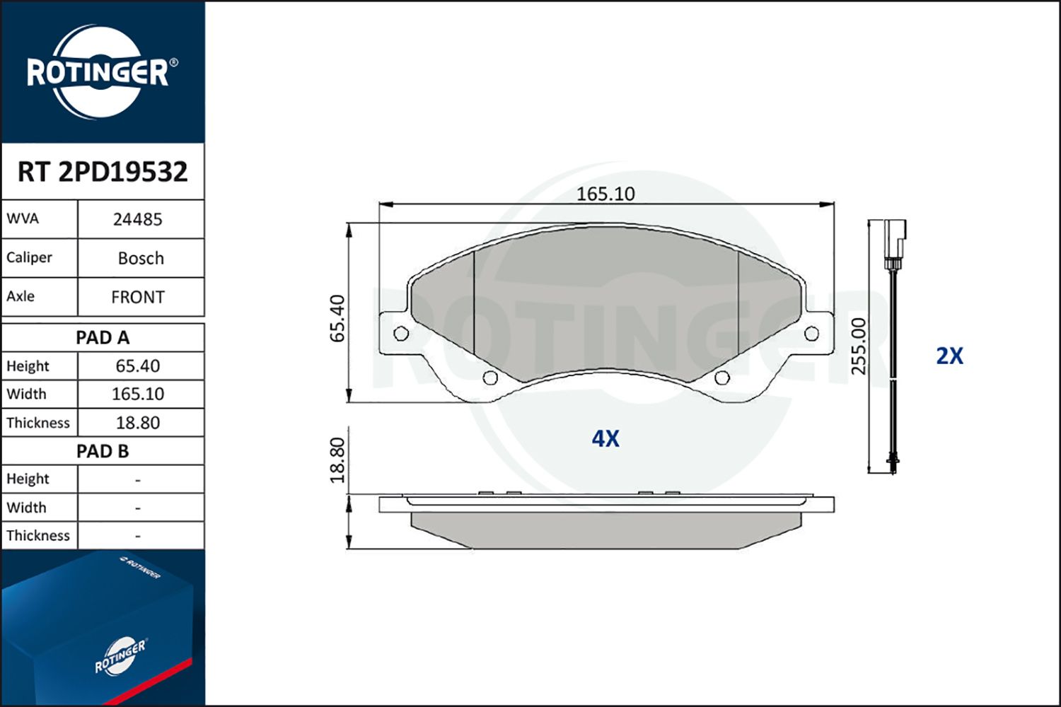 set placute frana,frana disc ROTINGER RT 2PD19532