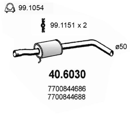 Tłumik środkowy ASSO 40.6030