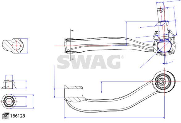 Końcówka drążka kierowniczego poprzecznego SWAG 33 11 0258