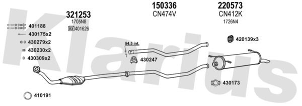 Układ wydechowy KLARIUS 180457E
