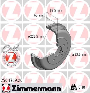 Brzdový buben ZIMMERMANN 250.1769.20