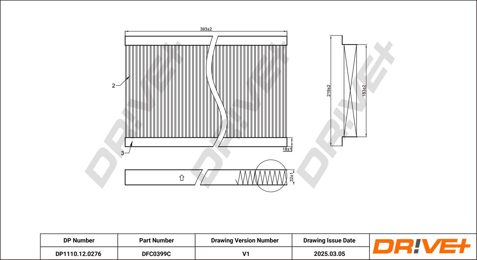 Filtru, aer habitaclu Dr!ve+ DP1110.12.0276