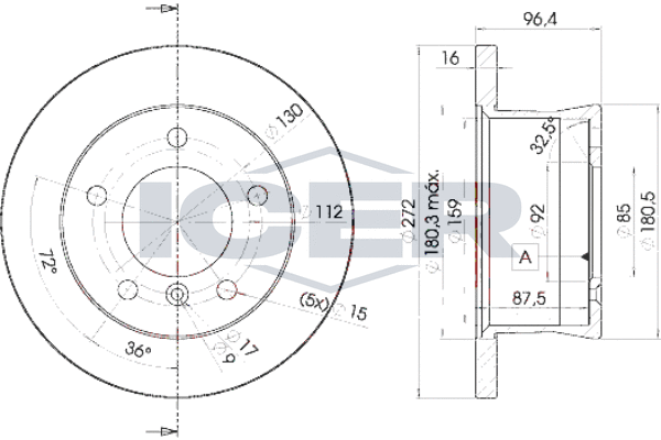 Tarcza hamulcowa ICER 78BD0183-1