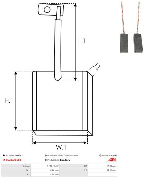 Levně Uhlíkový kartáč, generátor AS-PL OB9043
