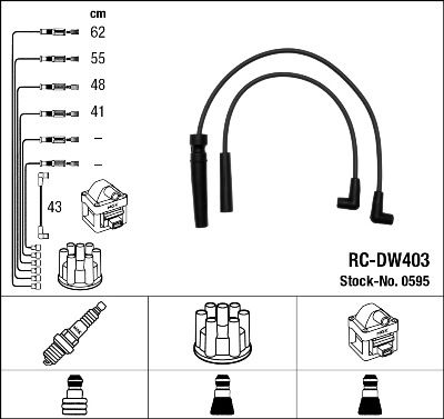 Sada kabelů pro zapalování NGK RC-DW403