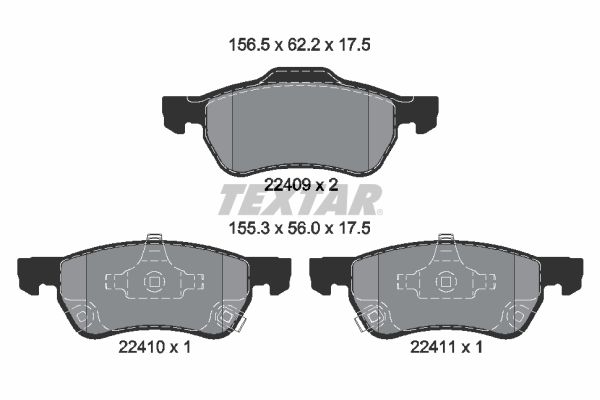 set placute frana,frana disc TEXTAR 2240901