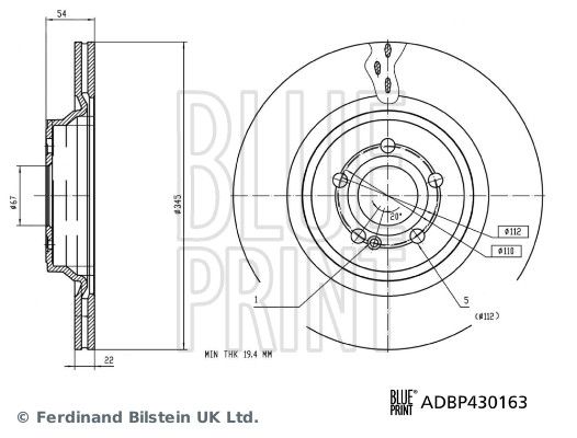 Tarcza hamulcowa BLUE PRINT ADBP430163