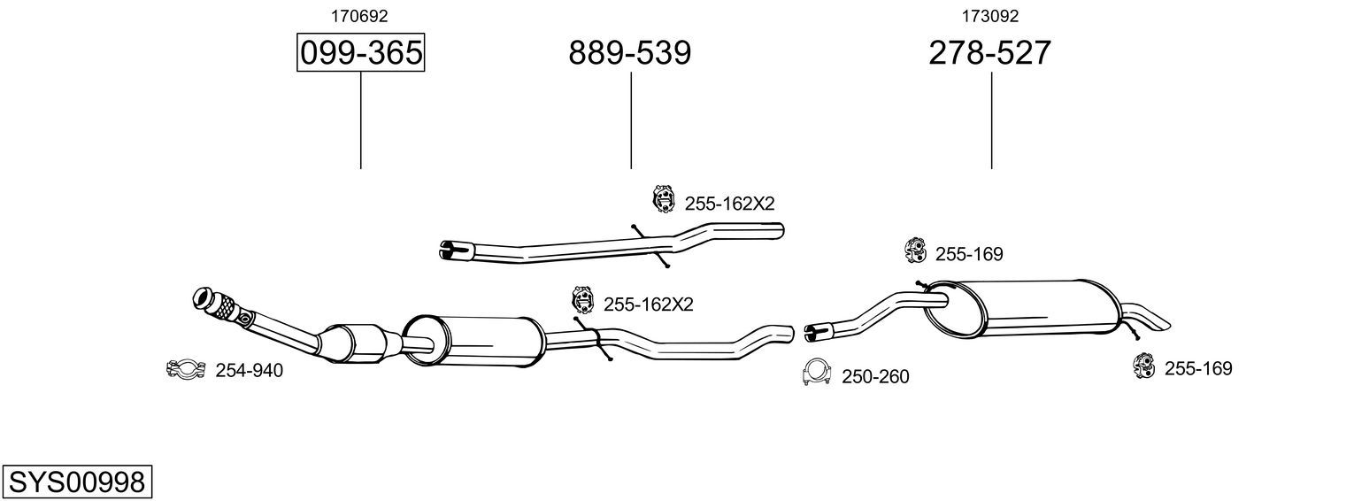 Układ wydechowy BOSAL SYS00998