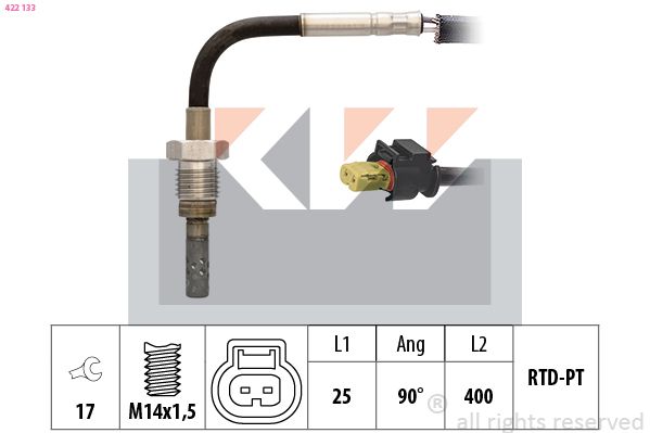 czujnik, temperatura spalin KW 422 133