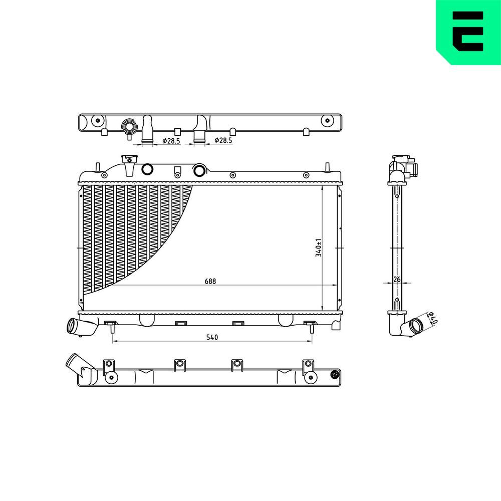 Radiator, racire motor ERA 673162