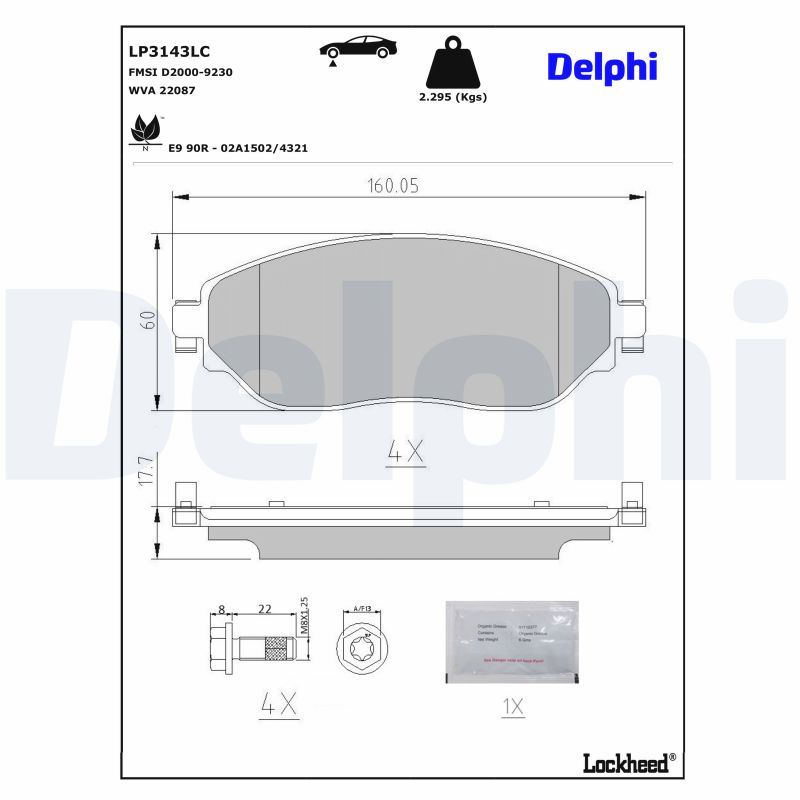 set placute frana,frana disc DELPHI LP3143LC