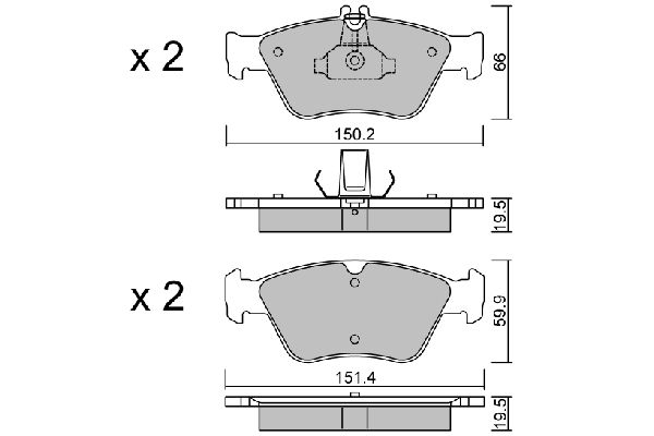 Zestaw klocków hamulcowych, hamulce tarczowe AISIN BPMB-1004