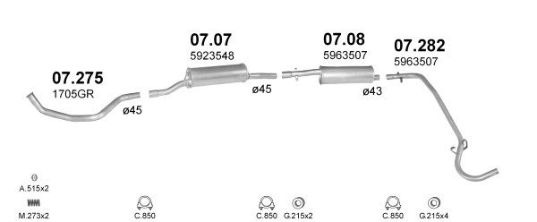 Układ wydechowy POLMO POLMO01502