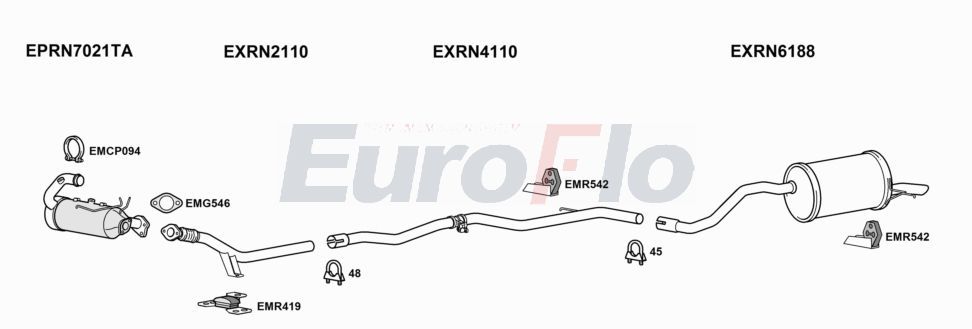 Układ wydechowy EUROFLO RNCAP15D1001A00