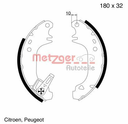Zestaw szczęk hamulcowych METZGER AUTOTEILE MG508