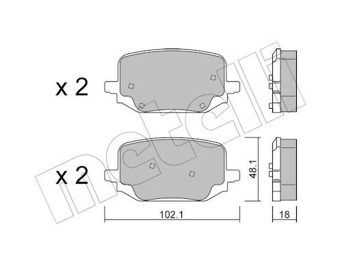 set placute frana,frana disc METELLI 22-1331-0