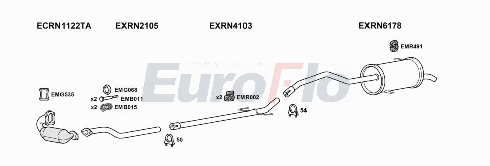 Układ wydechowy EUROFLO RNKAN15D7025D