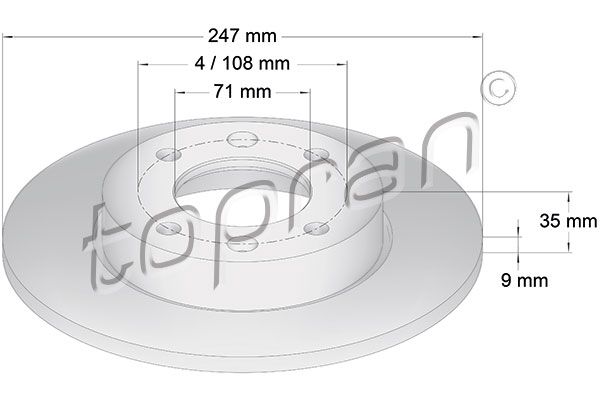 Tarcza hamulcowa TOPRAN 721 182