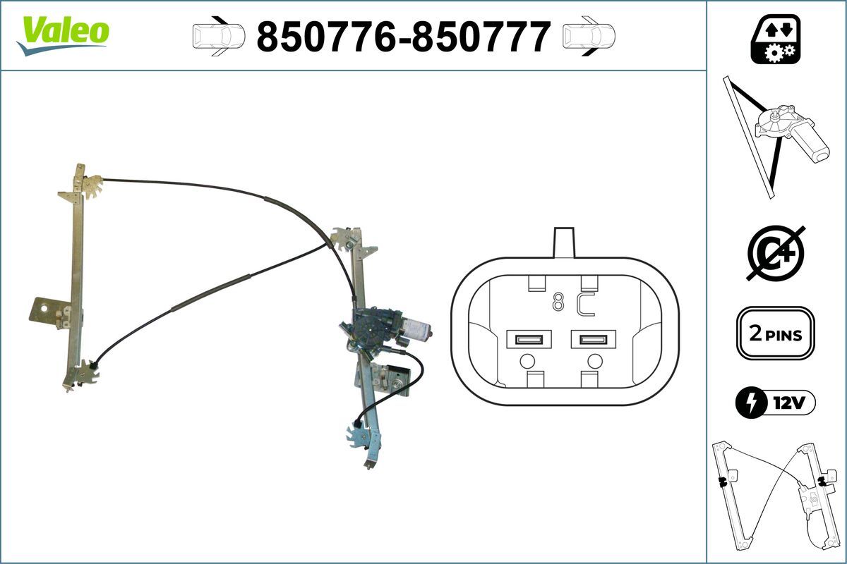Mecanism actionare geam VALEO 850776