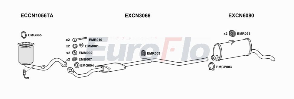 Układ wydechowy EUROFLO CNBERM166004B