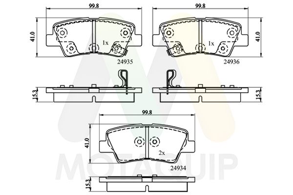 set placute frana,frana disc MOTAQUIP LVXL1777